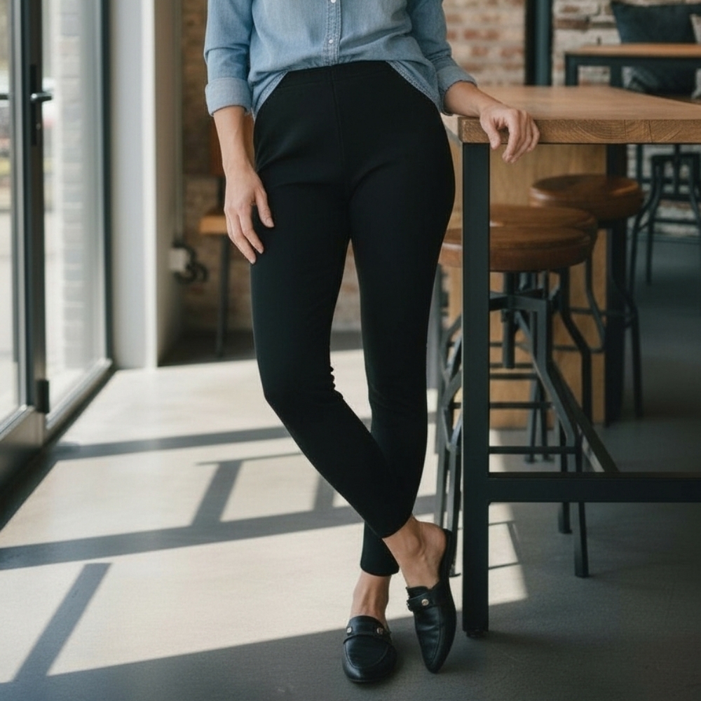 Slim Ponte Leggings - Black